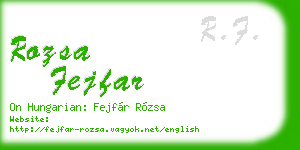 rozsa fejfar business card